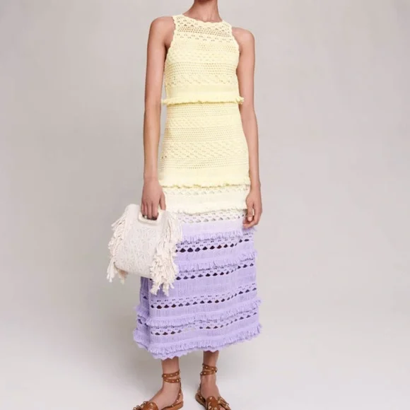Maje | Dresses | Maje Crochetknit Maxi Dress | Poshmark